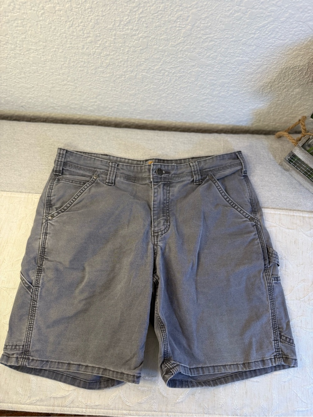 Carhartt Women's Gray Original Fit Utility Carpenter Shorts Size 8 Stretch 2017